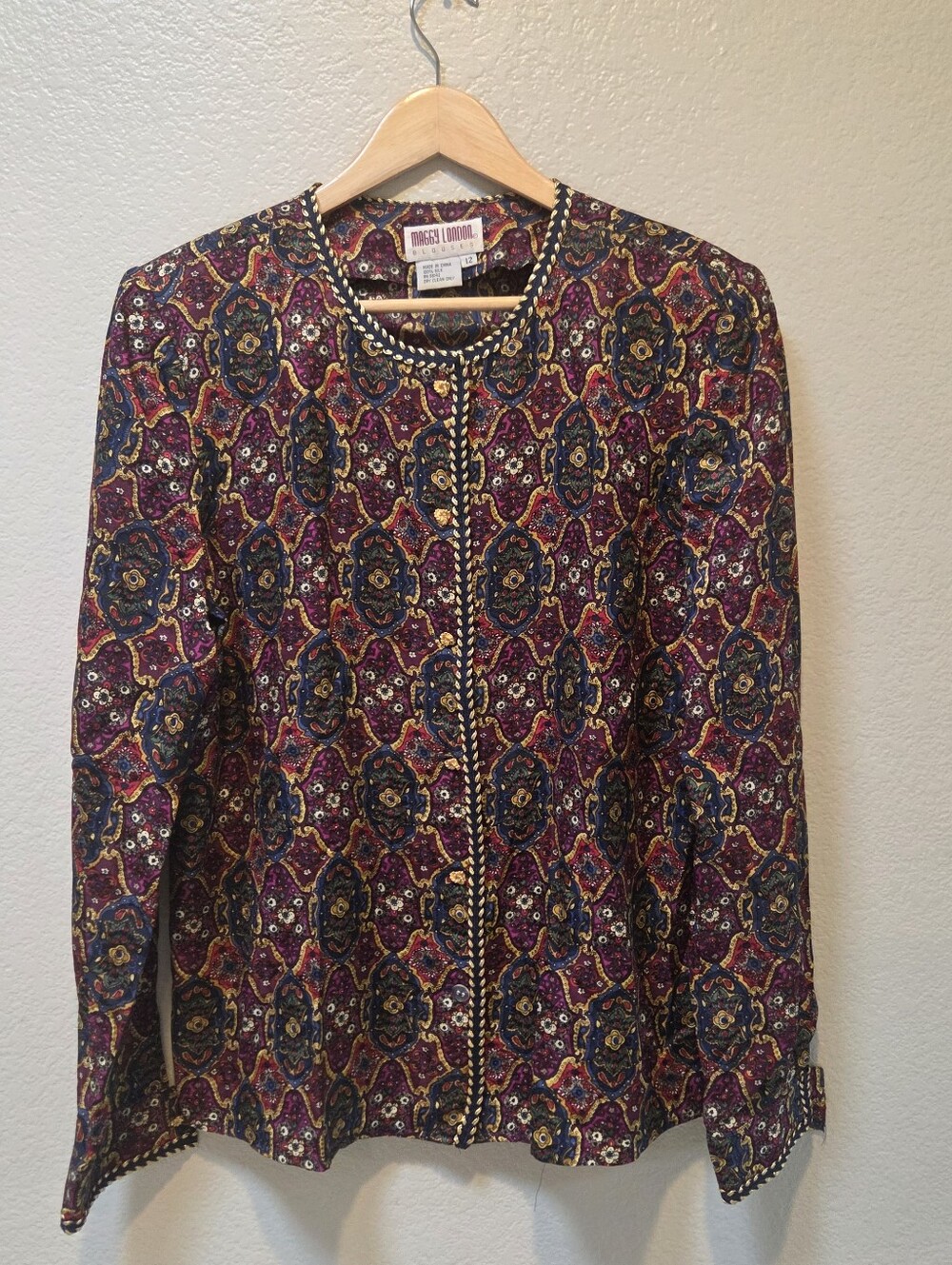 90's Vintage Maggy London Silk Paisley Blouse 12